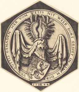 Coat of Arms with a Lion by Sebald Beham