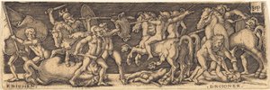 Combat of Greeks and Trojans by Sebald Beham