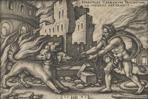 Hercules Capturing Cerberus, from The Labors of Hercules, 1545