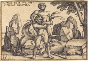 Hercules Killing Antaeus by Sebald Beham