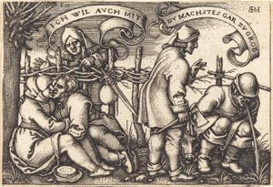 Peasants behind the Hedge by Sebald Beham