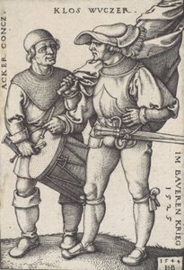 Standard Bearer and Drummer by Sebald Beham