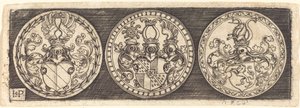 Three Medals with Coats of Arms by Sebald Beham