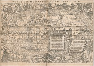 1532 Map of the World by Sebastian Münster by Sebastian Munster