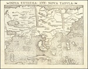 1542 Map of Asia by Sebastian Münster by Sebastian Munster