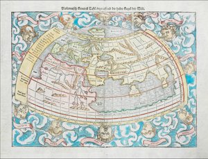 Ptolemaic World Map, 1550 by Sebastian Munster
