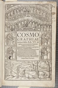Title page of Cosmographia, 1544 by Sebastian Munster