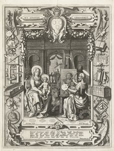 Coat of Arms of the Guild of Saint Luke with Saint Luke Painting Madonna and Child by Sebastian Vrancx