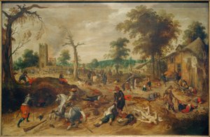 The Plundering of the Village of Wommelgem by Rebel Troops by Sebastian Vrancx