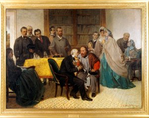 The meeting of Giuseppe Garibaldi and Alessandro Manzoni by Sebastiano de Albertis