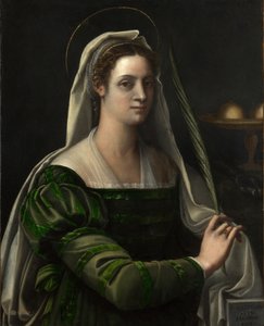 Portrait of a Lady with the Attributes of Saint Agatha, early 1530s