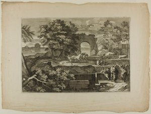 Christ and His Disciples with a Triumphal Arch in the Distance by Sébastien Bourdon