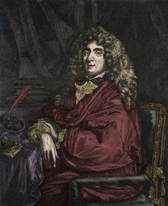 Portrait of Jean-Baptiste Poquelin dit Moliere by Sébastien Bourdon