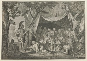Alexander the Great Meets Stateira, Sisygambis, and the Family of Darius (Works of Charles le Brun) by Sebastien Leclerc
