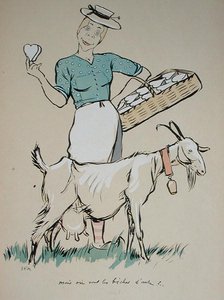 Cheese Maker and Her Goat, Caricature from 