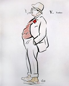 Cartoon of American in 
