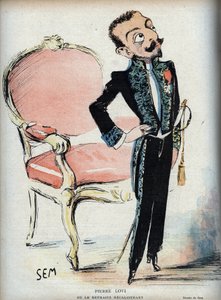 Pierre Loti or the Recalcitrant Retreat - Caricature by SEM (Georges Goursat) in 