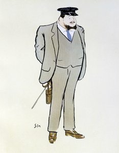 Portrait of Henri de Rotschild - by Sem (1863 - 1934), in Les Sports modernes, August 1906