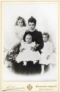 Grand Duchess Xenia Alexandrovna of Russia with children Irina Alexandrovna, Andrei, 1903