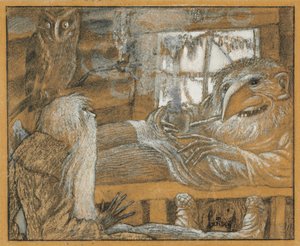 The peasant and the domovoy by Sergei Vasilevich Chekhonin