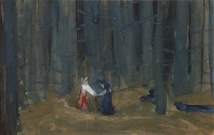 Illustration to The Tale of the Dead Princess and the Seven Knights by Sergei Vasilievich Malyutin