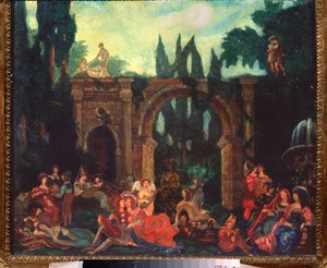 Preparatory Decor for the Play The Decameron by Giovanni Boccaccio