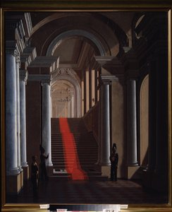 The Staircase of the Anichkov Palace in Saint Petersburg by Sergey Konstantinovich Zaryanko