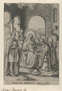 Adoration of the Kings (title on object) Trium Regum Oblatio