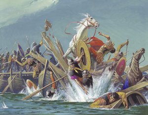 Death of Maxentius at the Battle of Milvian Bridge by Severino Baraldi