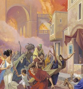 Escaping from the Great Fire of Rome in AD 64 by Severino Baraldi