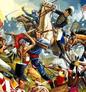 Native American Indians vs American Soldiers by Severino Baraldi