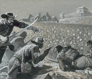 With His Men Concealed, Fetterman Waited for the Marauding Indians by Severino Baraldi