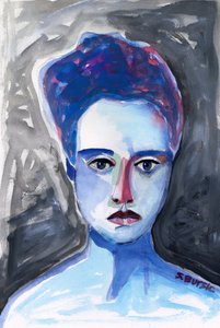 Intense Blue Portrait by Sharyn Bursic