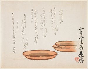 Brown Earthenware Basins by Shibata Zeshin