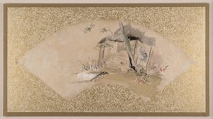 House with Woman and Baby by Shibata Zeshin