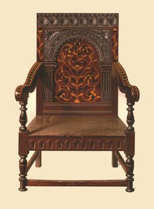 Oak inlaid chair, 1904