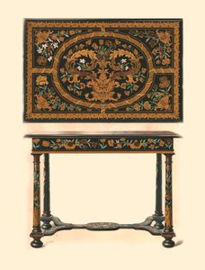 Table inlaid with marquetry, 1905 by Shirley Charles Llewellyn Slocombe