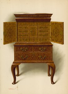 Walnut Cabinet, property of Edward Dent by Shirley Charles Llewellyn Slocombe