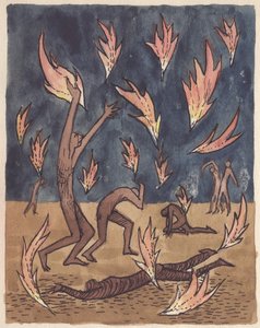 Flames Raining Down, 1951 by Shirley Markham