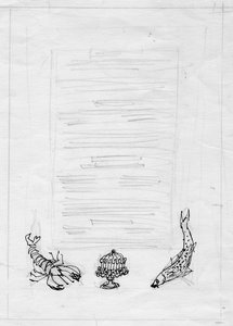 Lobster, Fish and Cake, Menu Design, c. 1950
