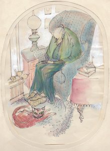 Old Woman and Cat, 1951