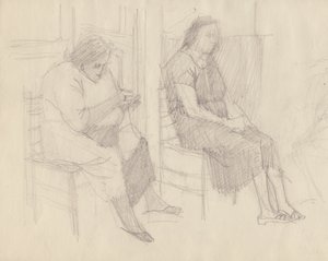 Old Women Knitting