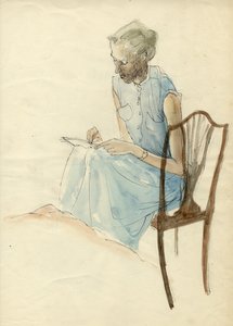 Seated Woman Writing by Shirley Markham