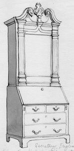 Secretary, English, early 18th century