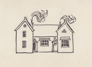 The School House, Little Bedwyn, 1980s by Shirley Markham