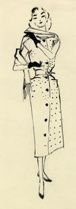 Woman in spotted dress