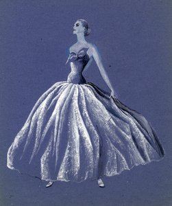 Woman in Strapless Ballgown