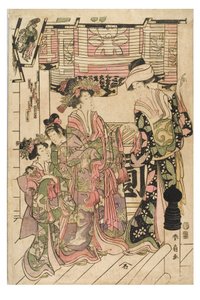 Visit to a Shrine by Shunsen Katsukawa