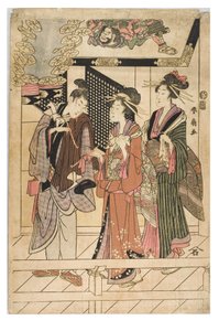 Visit to a Shrine by Shunsen Katsukawa