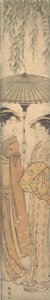 Beauties under an Umbrella, late 18th century by Shunsho